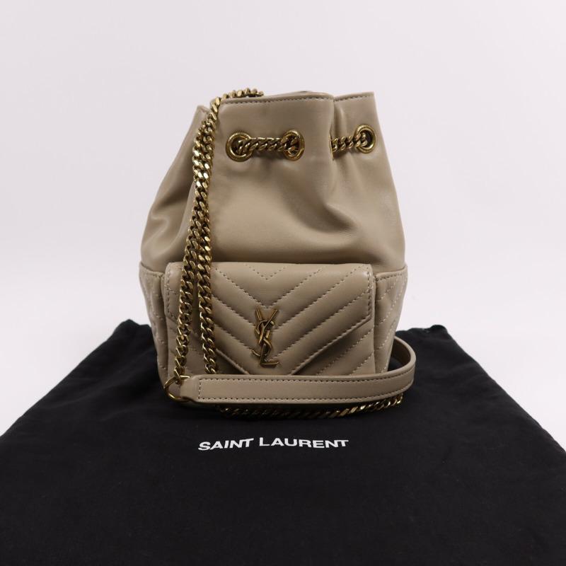 YVES SAINT LAURENT 牛皮皮革Chain Shoulder Bag金扣鏈帶肩背袋-15
