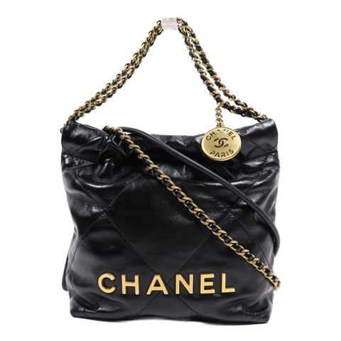 CHANEL 牛皮皮革Chanel 22 Mini金扣鏈帶肩背袋