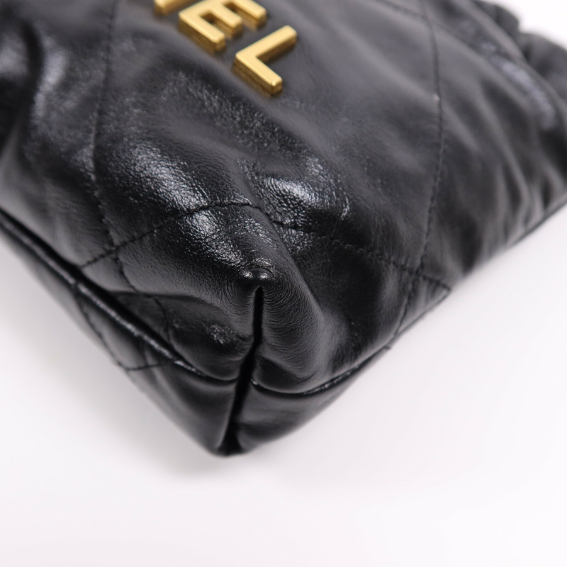 CHANEL 牛皮皮革Chanel 22 Mini金扣鏈帶肩背袋-9