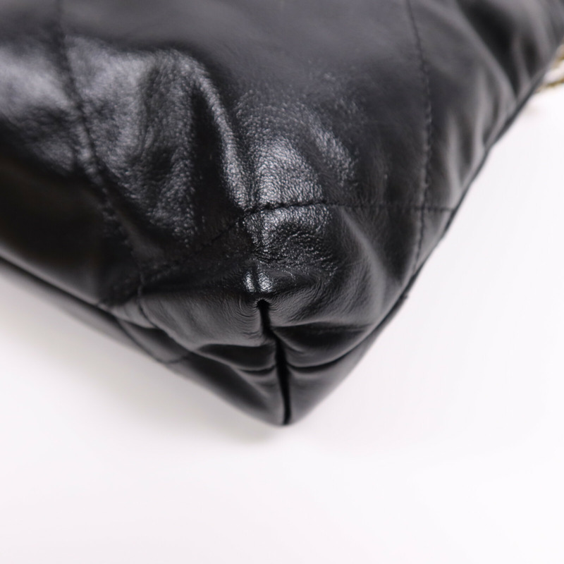 CHANEL 牛皮皮革Chanel 22 Mini金扣鏈帶肩背袋-11