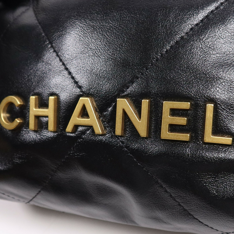 CHANEL 牛皮皮革Chanel 22 Mini金扣鏈帶肩背袋-13