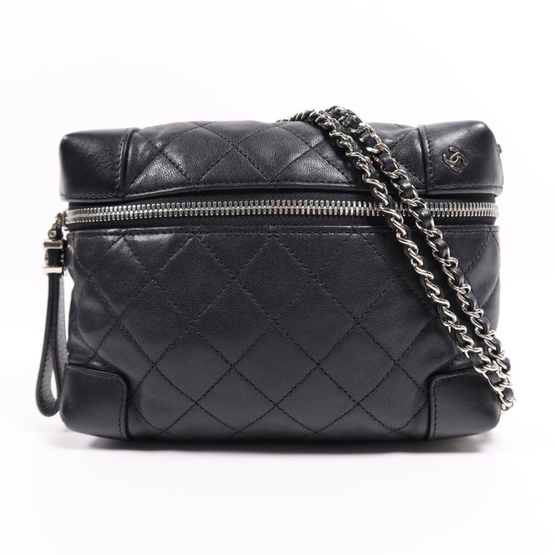 CHANEL 羊皮皮革Chain Shoulder Bag銀扣鏈帶肩背袋-0