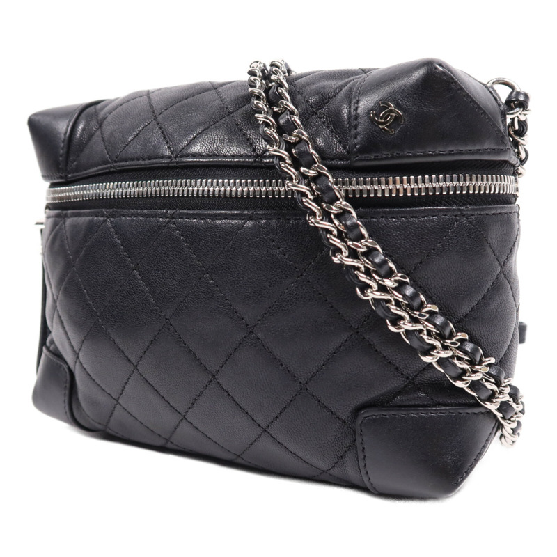 CHANEL 羊皮皮革Chain Shoulder Bag銀扣鏈帶肩背袋-2