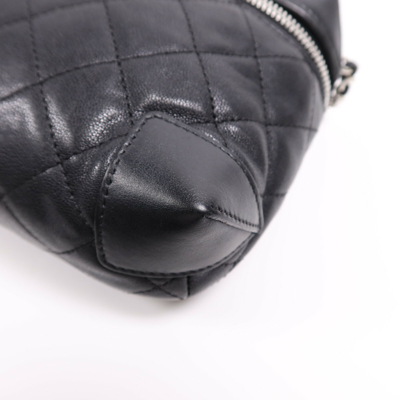 CHANEL 羊皮皮革Chain Shoulder Bag銀扣鏈帶肩背袋-9