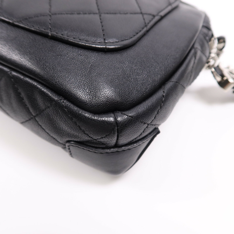 CHANEL 羊皮皮革Chain Shoulder Bag銀扣鏈帶肩背袋-11