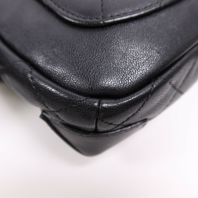 CHANEL 羊皮皮革Chain Shoulder Bag銀扣鏈帶肩背袋-12