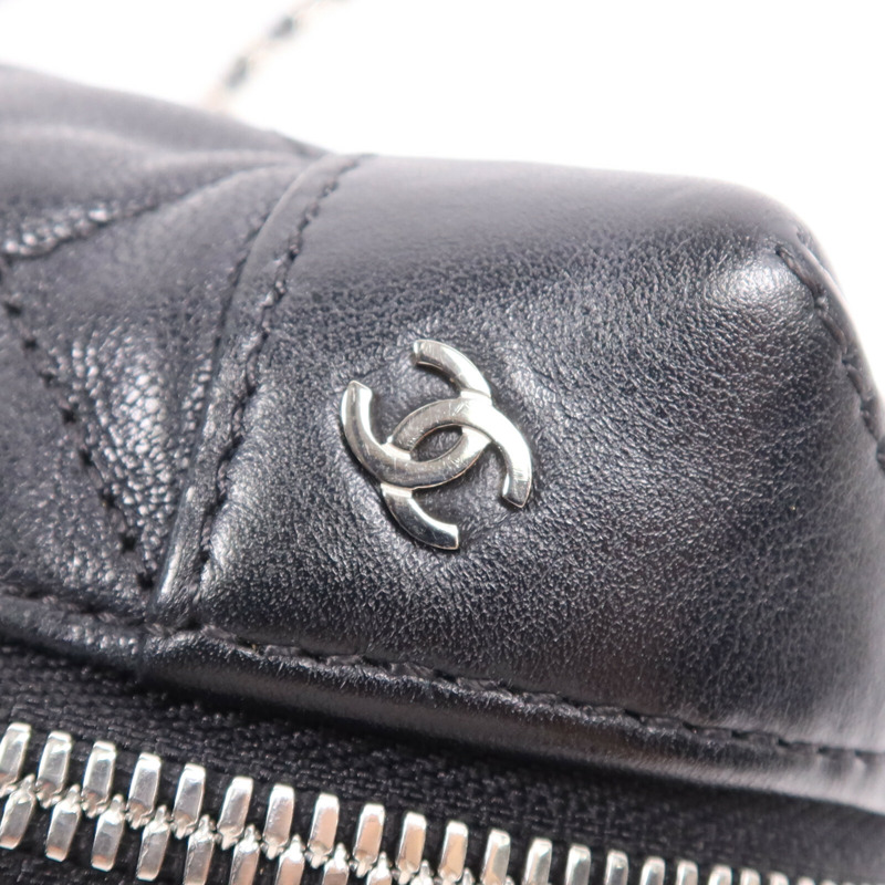 CHANEL 羊皮皮革Chain Shoulder Bag銀扣鏈帶肩背袋-13
