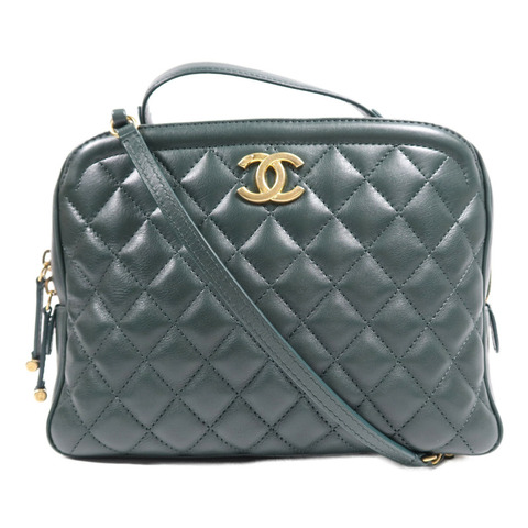 CHANEL 羊皮皮革2 Way Shoulder Bag金扣鏈帶肩背袋