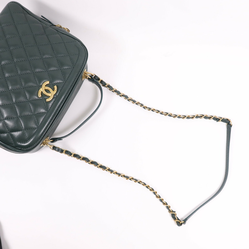 CHANEL 羊皮皮革2 Way Shoulder Bag金扣鏈帶肩背袋-7