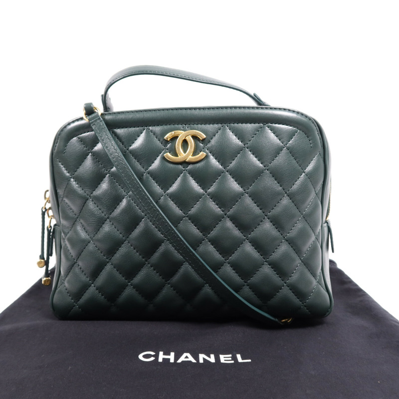 CHANEL 羊皮皮革2 Way Shoulder Bag金扣鏈帶肩背袋-8