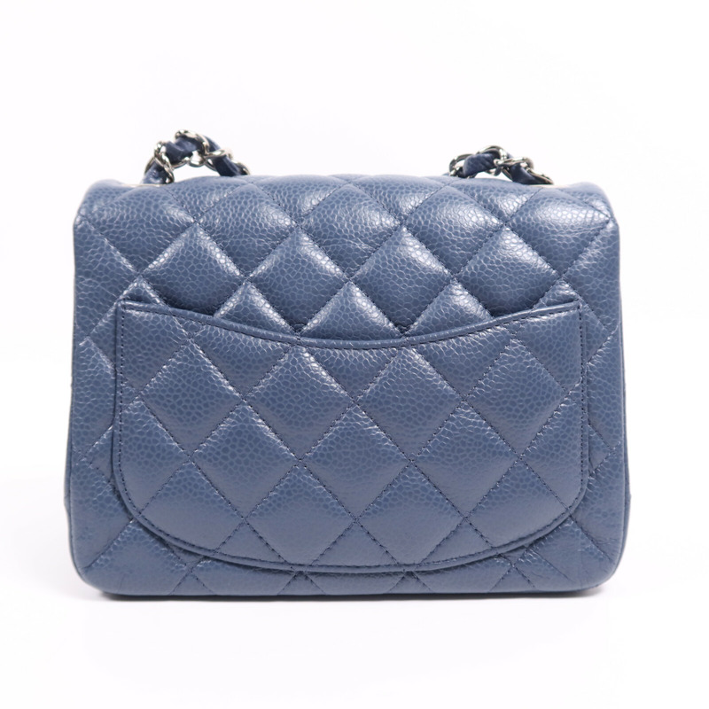 CHANEL 羊皮皮革Mini Classic 17銀扣鏈帶肩背袋-1