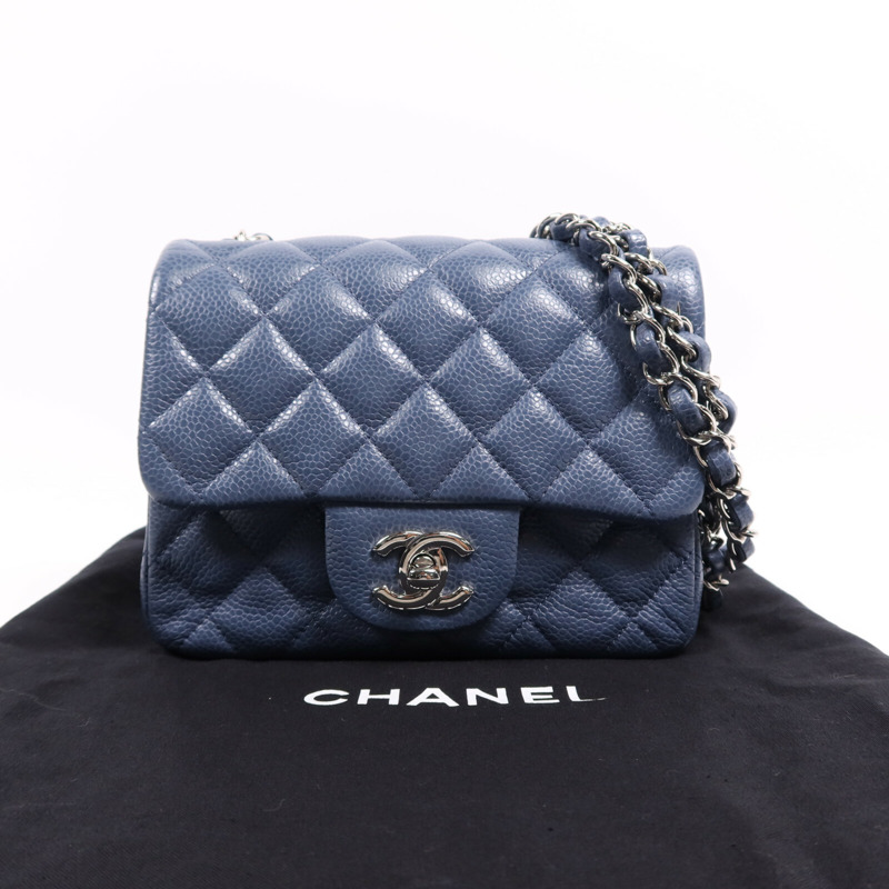 CHANEL 羊皮皮革Mini Classic 17銀扣鏈帶肩背袋-7