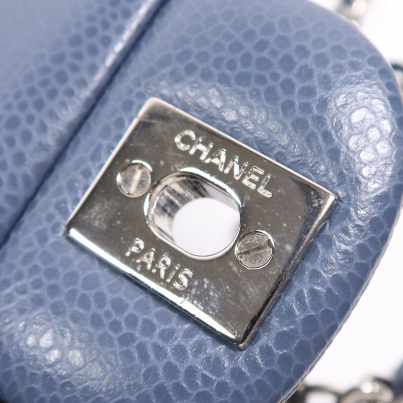 CHANEL 羊皮皮革Mini Classic 17銀扣鏈帶肩背袋-14