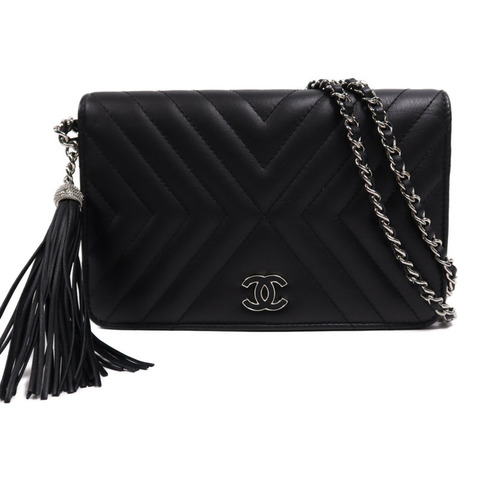 CHANEL 羊皮皮革WOC Wallet On Chain銀扣鏈帶肩背袋