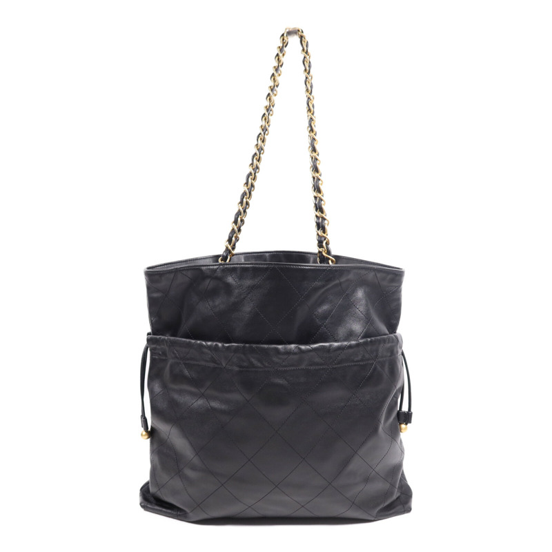 CHANEL 牛皮皮革Tote Bag金扣鏈帶手挽袋-1