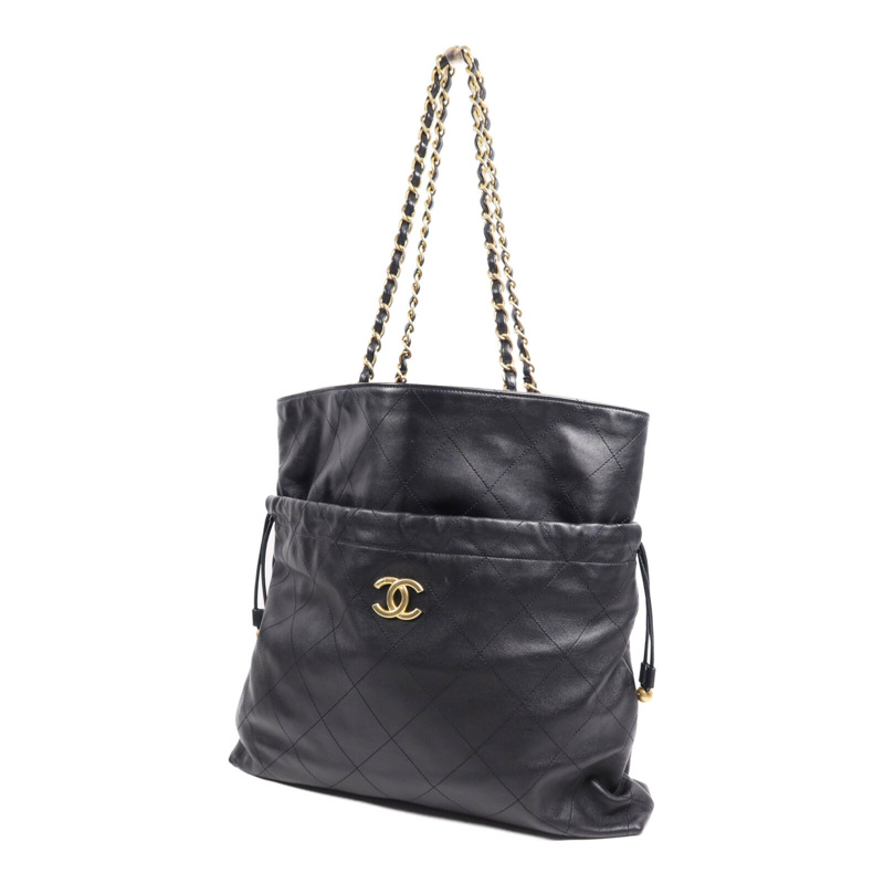 CHANEL 牛皮皮革Tote Bag金扣鏈帶手挽袋-2