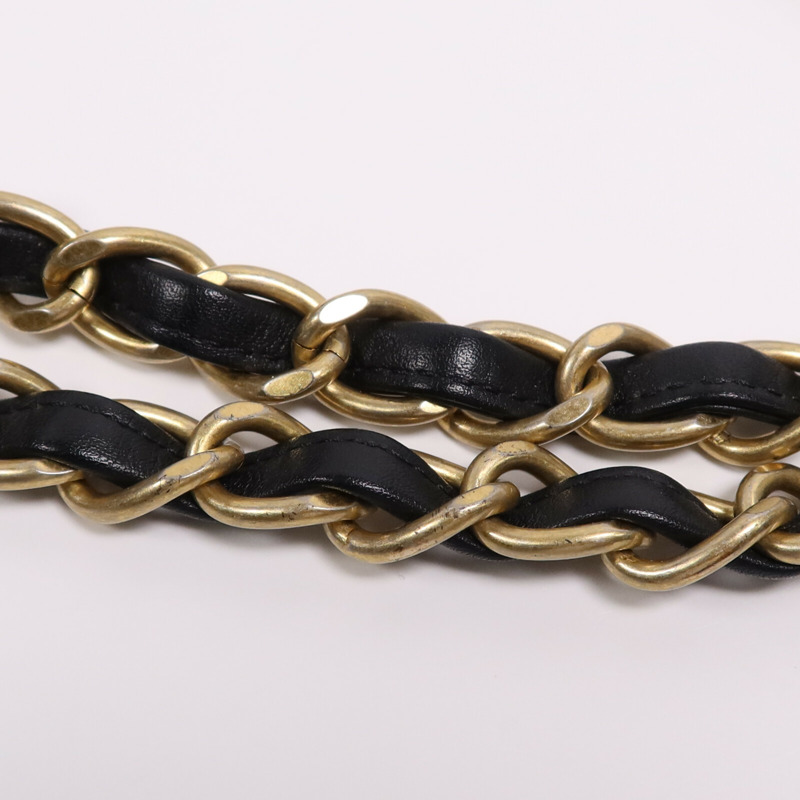 CHANEL 牛皮皮革Tote Bag金扣鏈帶手挽袋-11