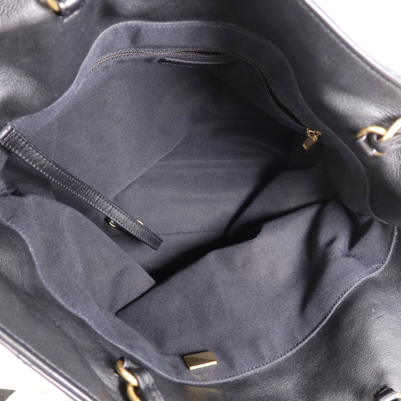 CHANEL 牛皮皮革Tote Bag金扣鏈帶手挽袋-12