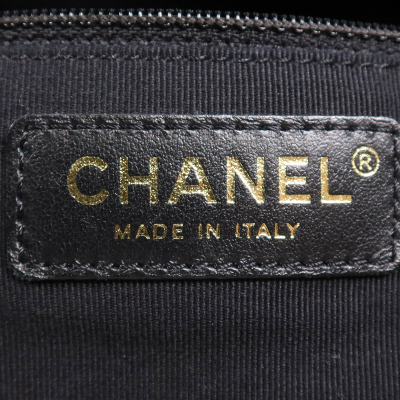 CHANEL 牛皮皮革Tote Bag金扣鏈帶手挽袋-13