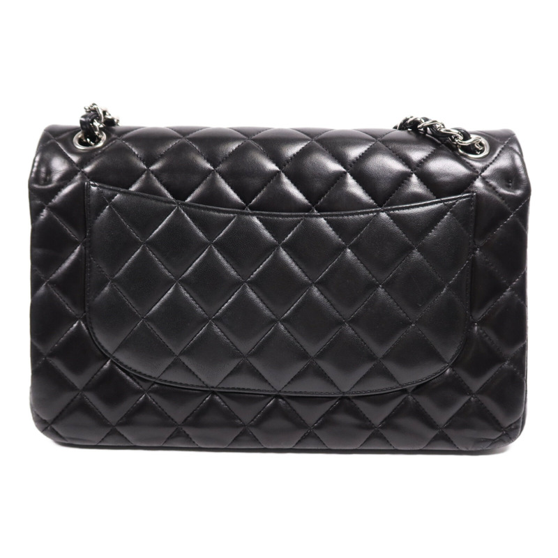 CHANEL 羊皮皮革Large Classic銀扣鏈帶肩背袋-1