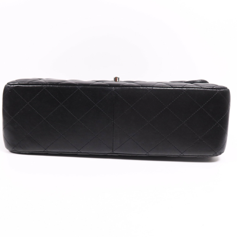 CHANEL 羊皮皮革Large Classic銀扣鏈帶肩背袋-3