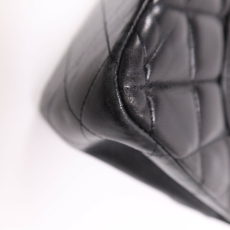 CHANEL 羊皮皮革Large Classic銀扣鏈帶肩背袋-6