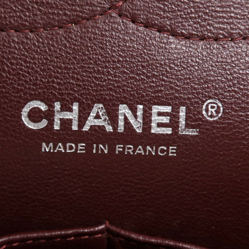 CHANEL 羊皮皮革Large Classic銀扣鏈帶肩背袋-13