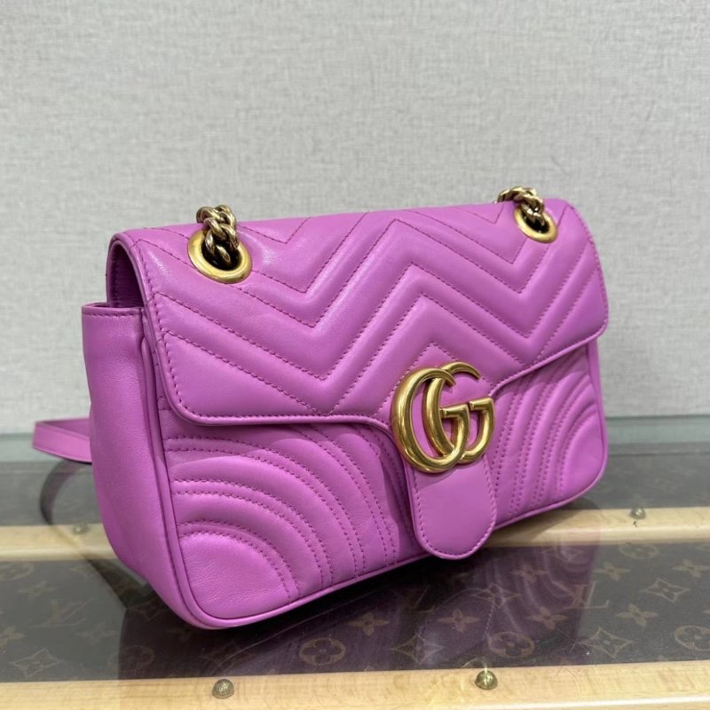 GUCCI Marmont紫金馬蒙26鍊條包 26*15*7 98新-1