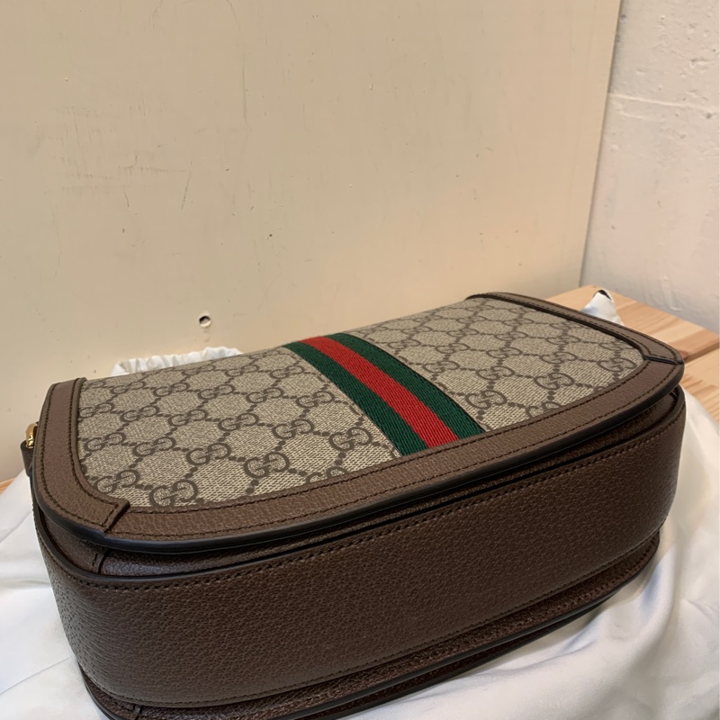 全新GUCCI  Ophidia雙G LOGO PVC 斜背馬鞍包-7