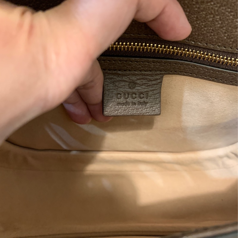 全新GUCCI  Ophidia雙G LOGO PVC 斜背馬鞍包-8