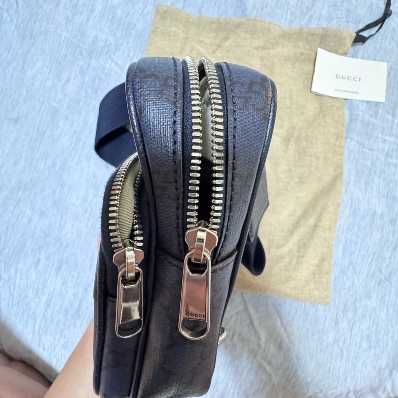 GUCCI 古馳Ophidia系列小款單肩斜背包 GG Supreme 藍黑色-9
