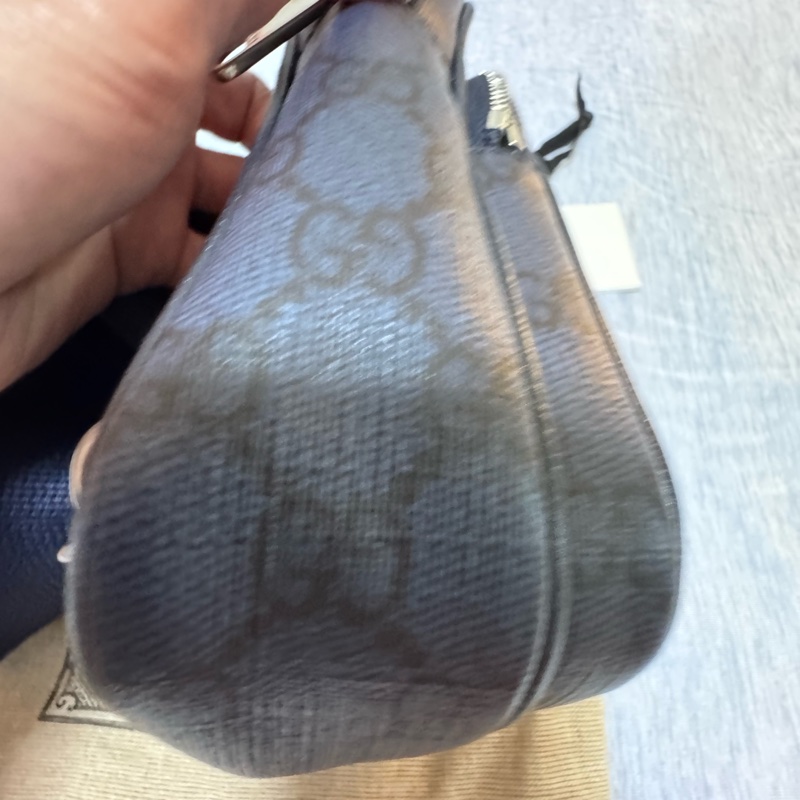 GUCCI 古馳Ophidia系列小款單肩斜背包 GG Supreme 藍黑色-12