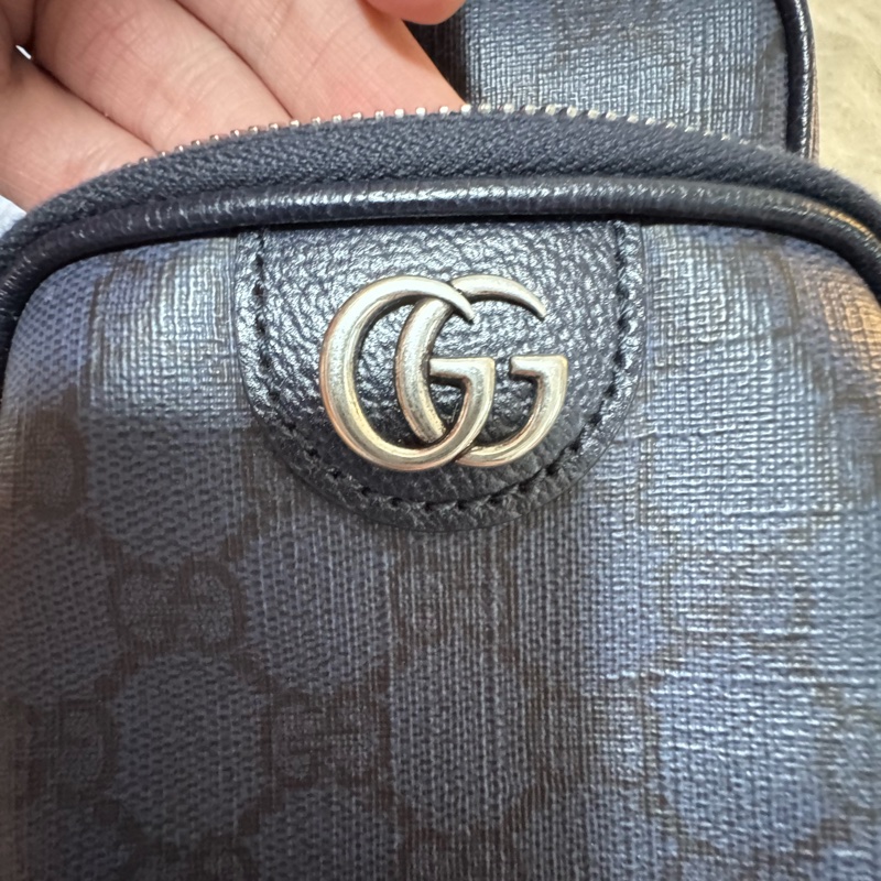 GUCCI 古馳Ophidia系列小款單肩斜背包 GG Supreme 藍黑色-17