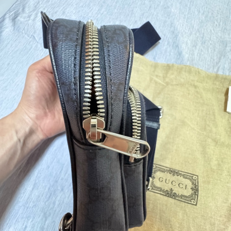 GUCCI 古馳Ophidia系列小款單肩斜背包 GG Supreme 藍黑色-19