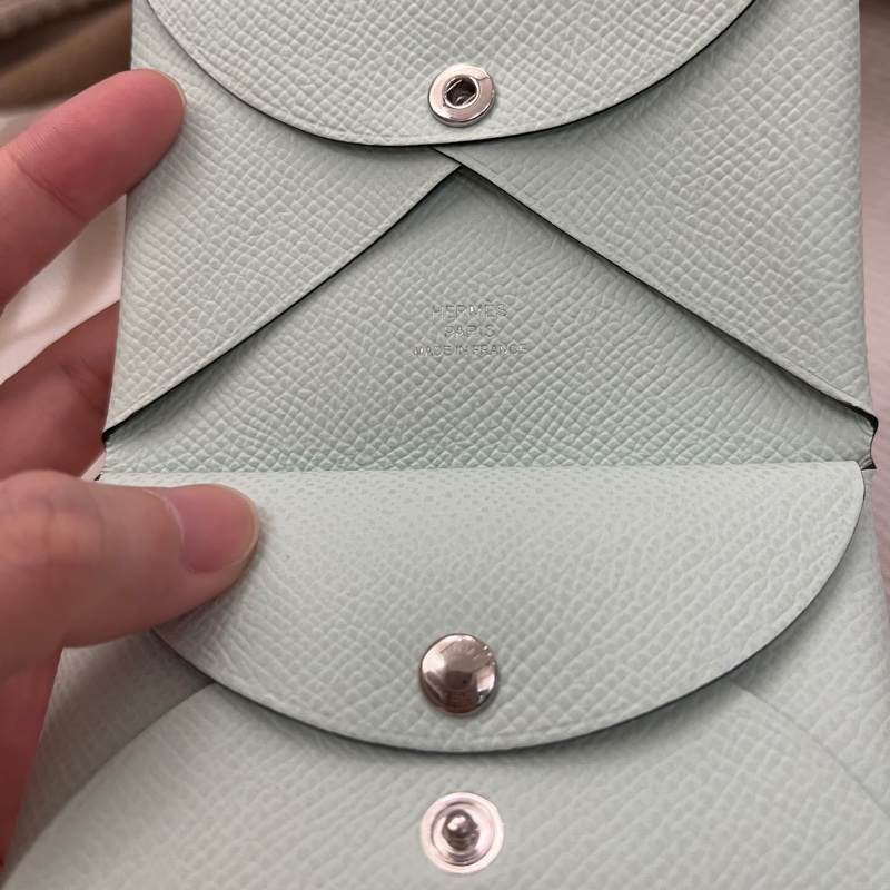 「全新未使用」 2025 愛馬仕 Hermes Calvi duo 新薄荷綠 N3 epsom皮 K刻-3