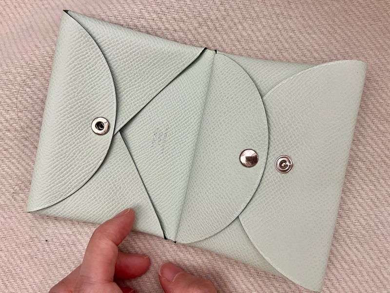 「全新未使用」 2025 愛馬仕 Hermes Calvi duo 新薄荷綠 N3 epsom皮 K刻-7