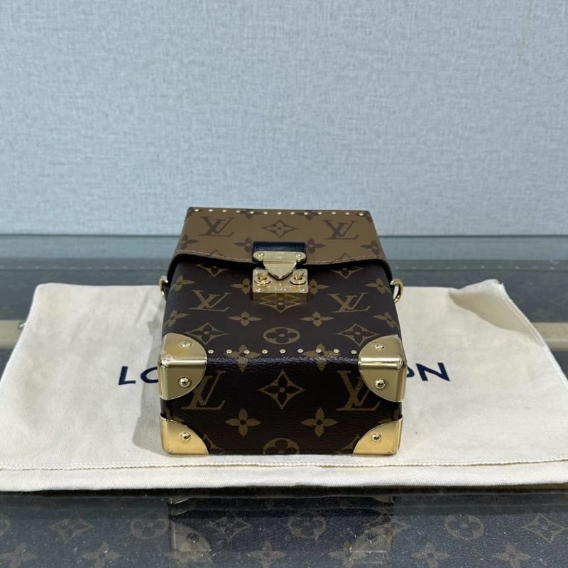 LV camerbox秀款老花盒子手提斜背包 12*17*6 98新配件:盒子塵袋-3