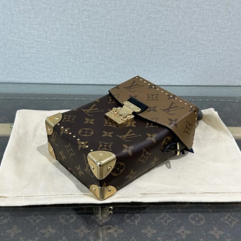 LV camerbox秀款老花盒子手提斜背包 12*17*6 98新配件:盒子塵袋-4