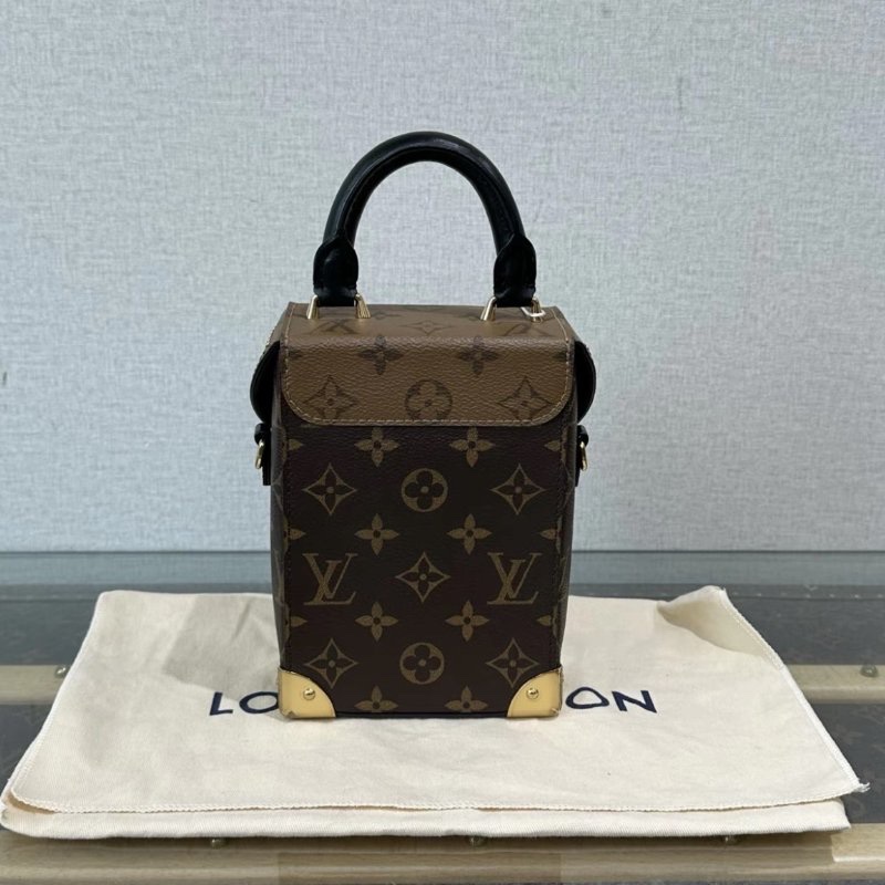 LV camerbox秀款老花盒子手提斜背包 12*17*6 98新配件:盒子塵袋-5