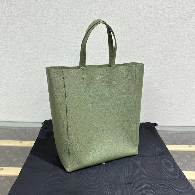 CELINE 綠色金扣水桶tote手提斜背包 22*28*9 98新配件:盒子塵袋-1