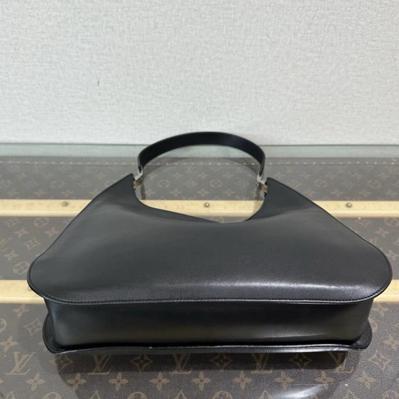 GUCCI 黑銀全皮手提肩背hobo包 31.5*26*7 98新-3