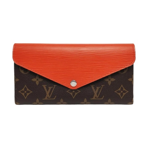 Louis Vuitton長銀包，橙色/老花拼色