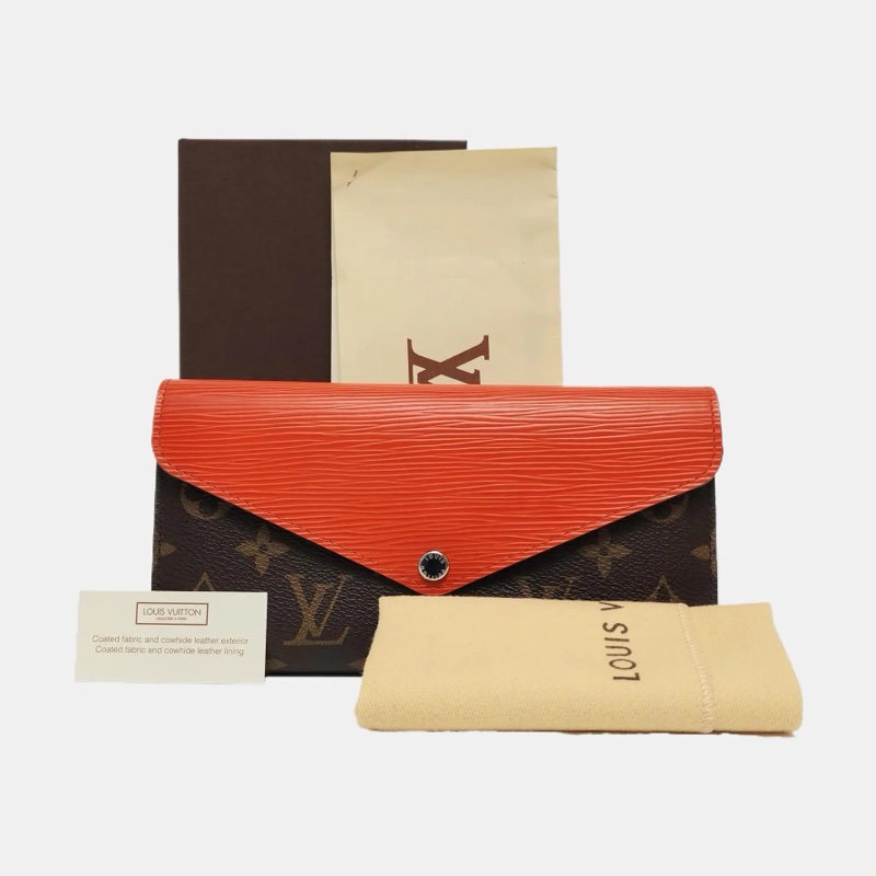 Louis Vuitton長銀包,橙色/老花拼色-2