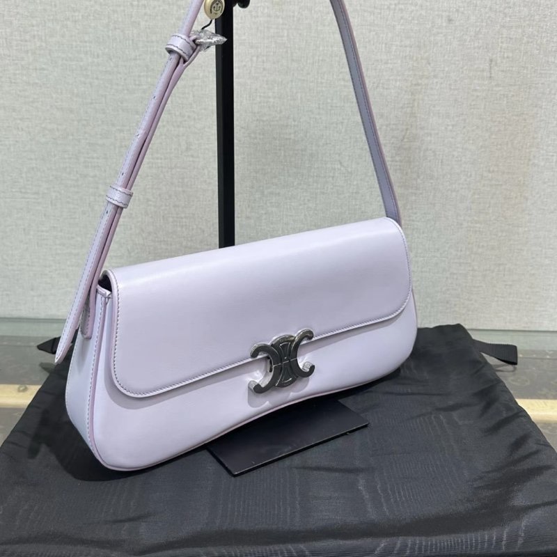 CELINE Lola紫色銀扣手提腋下包29*12*5 98新配件塵袋-1