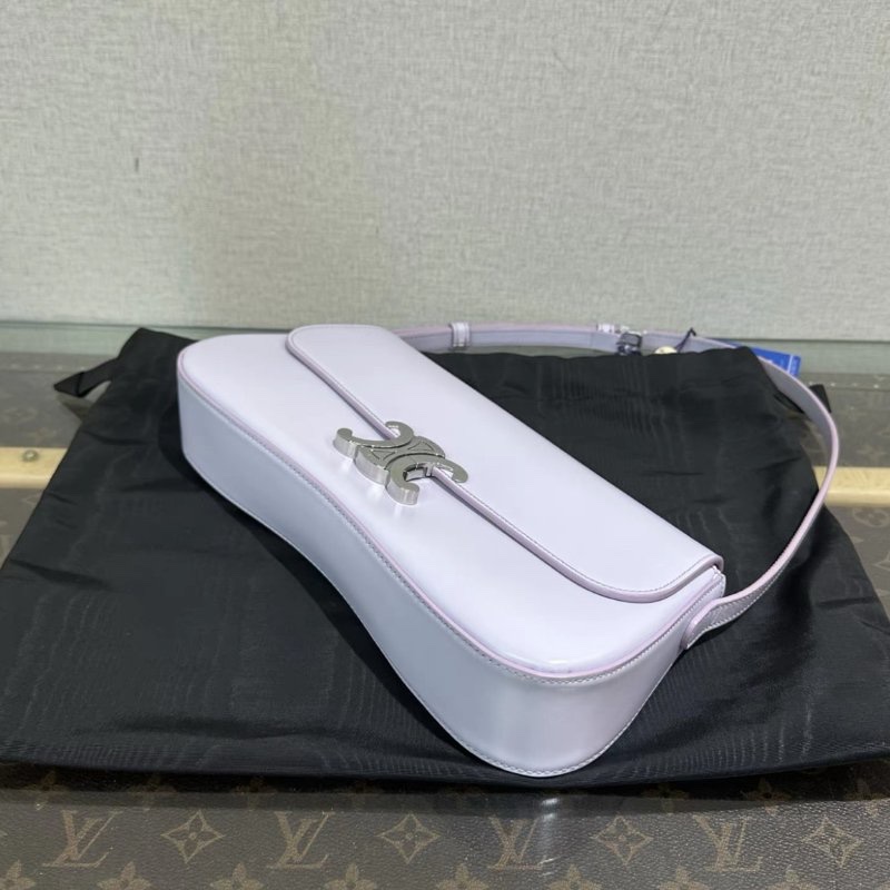 CELINE Lola紫色銀扣手提腋下包29*12*5 98新配件塵袋-2
