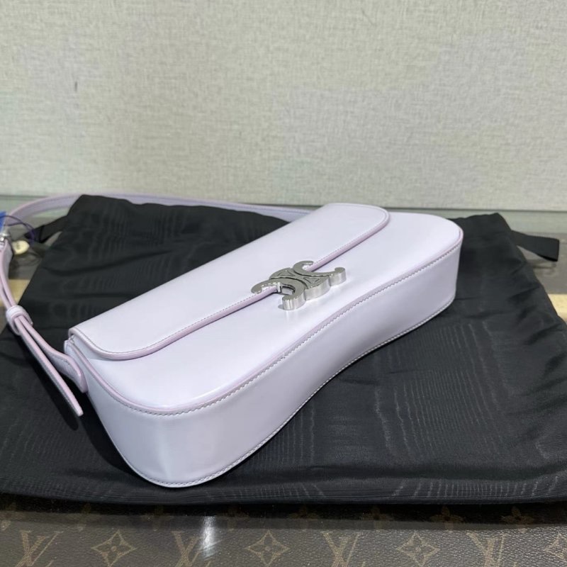 CELINE Lola紫色銀扣手提腋下包29*12*5 98新配件塵袋-4