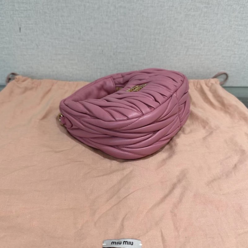 MIUMIU wander粉金mini hobo手提斜背包 17.5*14*6 98新配件塵袋-4