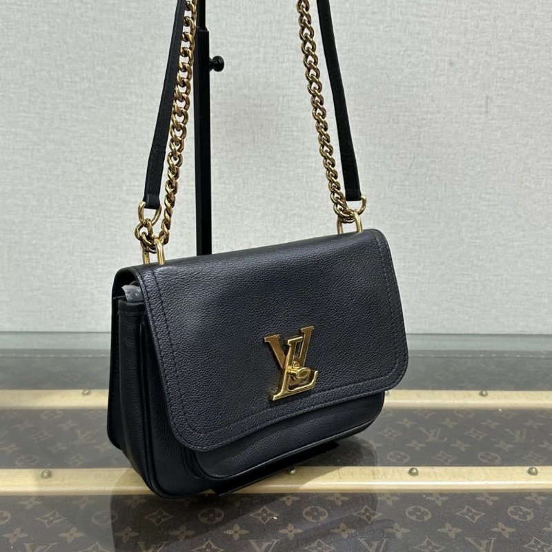 LV Lockme黑金肩背斜背郵差包 22*16*12 98新配件塵袋-1