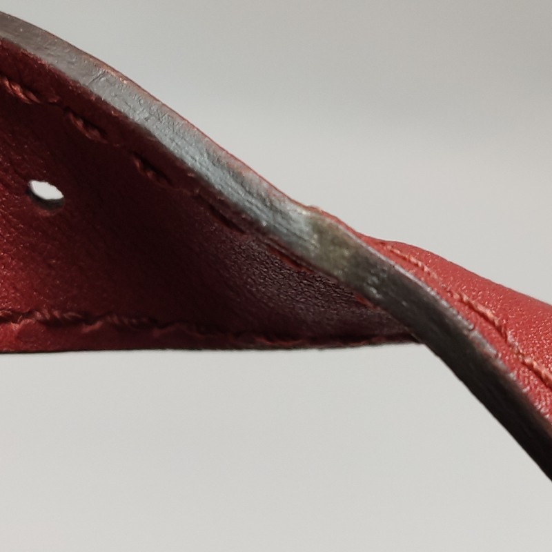 Gucci 牛皮純色雙G老花壓紋手提包-21