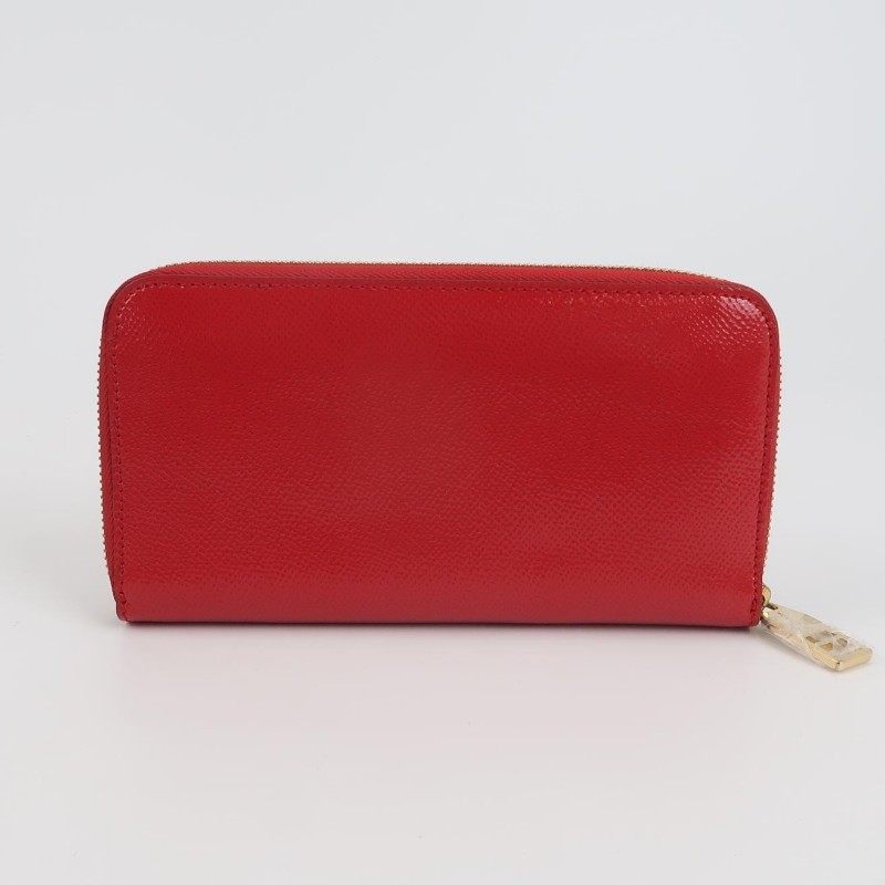 Burberry牛皮純色字母Logo拉鍊錢包-3